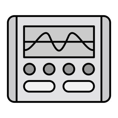 Beyaz arkaplanda osiloskop simgesi izole edildi 