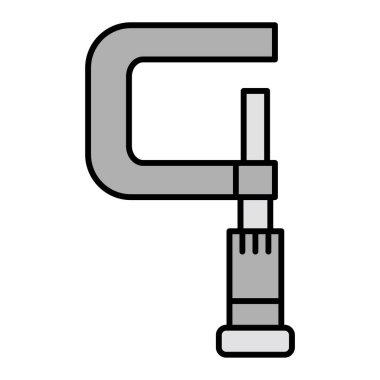 Mikrometre simgesinin vektör illüstrasyonu 