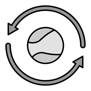 Beyaz arkaplan, vektör illüstrasyonunda simgeyi döndür