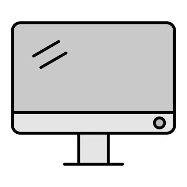 Bilgisayar monitörü simgesi. vektör illüstrasyonu