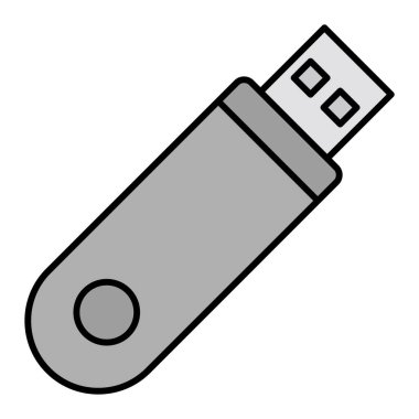 usb flash disk simge vektör illüstrasyon tasarımı