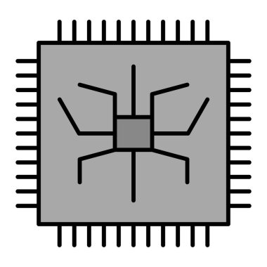 Devre kartı simgesi. Web için hata vektör simgelerinin özet çizimi