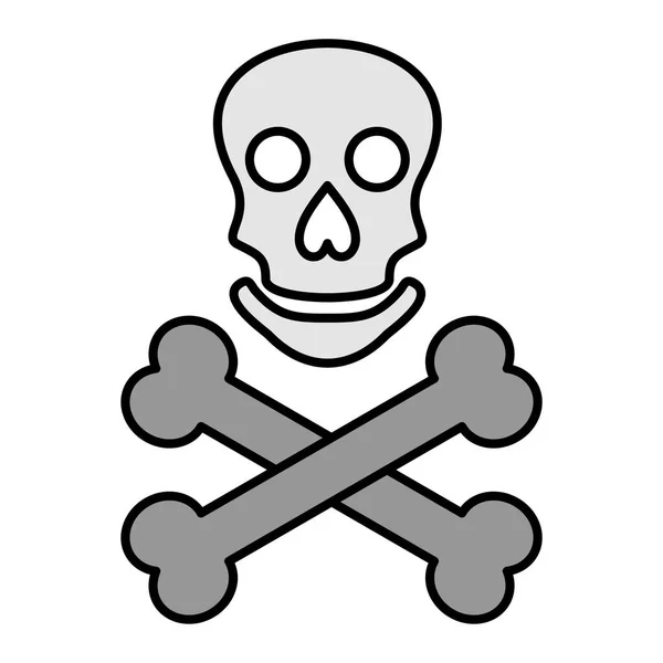 Totenkopf Mit Knochensymbol Vektorillustration — Stockvektor