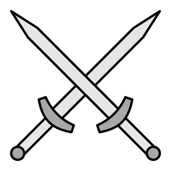 Sword Icon Simple Illustration Medieval Swords Vector Icons Web — Vettoriale Stock