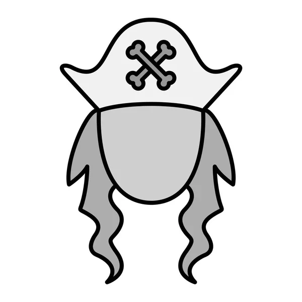 Pirate Hat Icon Outline Police Skull Vector Illustration Symbol Web — Stock Vector