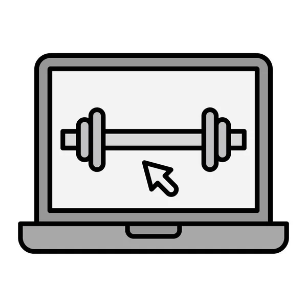 Laptop Barbell Notebook Vector Illustration Design — 스톡 벡터