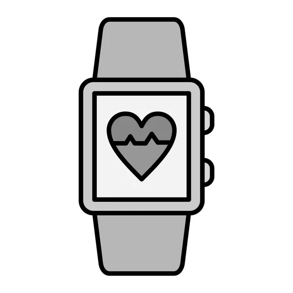 Smartwatch Avec Illustration Vectorielle Fréquence Cardiaque — Image vectorielle