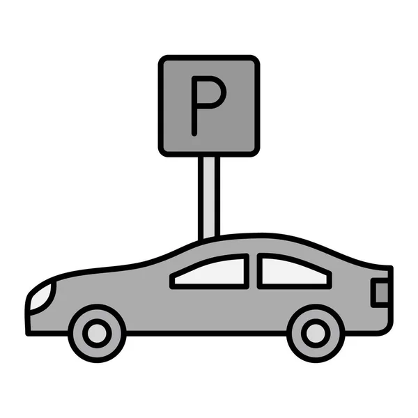 Parkeerpictogram Schets Illustratie Van Taxi Vector Pictogrammen Voor Web — Stockvector