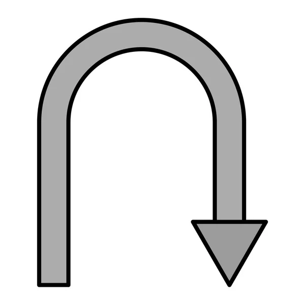 Pfeil Symbol Schwarzen Stil Isoliert Auf Weißem Hintergrund Richtung Symbol — Stockvektor
