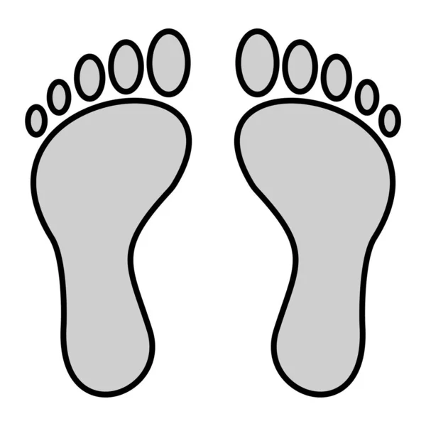 Foot Print Icon Vector Illustration — Stock Vector