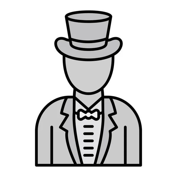 Man Hat Icon Outline Illustration Magician Vector Icons Web — Wektor stockowy