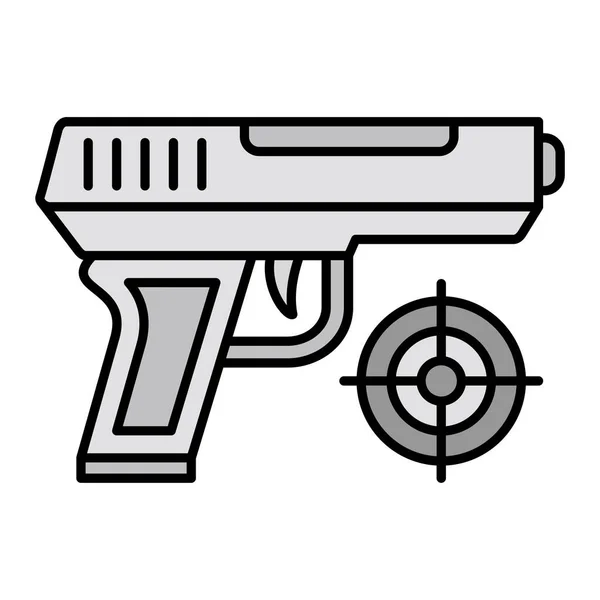 Icono Del Arma Esquema Vector Ilustración Símbolo — Archivo Imágenes Vectoriales