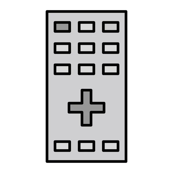 Εικόνα Νοσοκομειακού Κτιρίου Περίγραμμα Ιατρικό Σύμβολο Διάνυσμα Έκτακτης Ανάγκης Απομονωμένο — Διανυσματικό Αρχείο