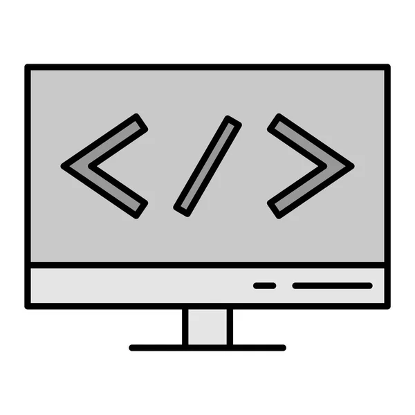 Monitor Computadora Icono Vector Ilustración — Archivo Imágenes Vectoriales