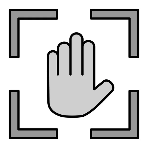 Hand Icon Vector Outline Black Push Button Web Mobile Isolated — Stok Vektör