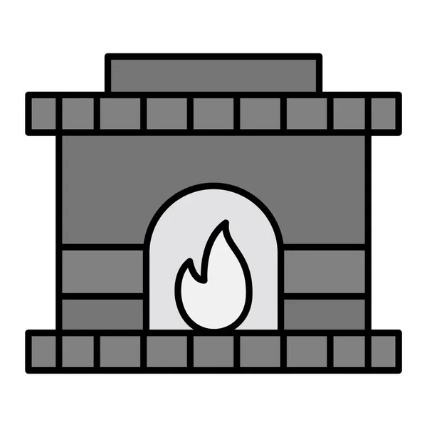 Fireplace Web Icon Vector Illustration — Stock Vector