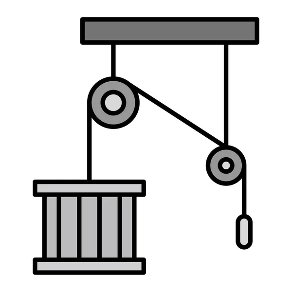 Vector Illustration Pulley Icon — Vetor de Stock