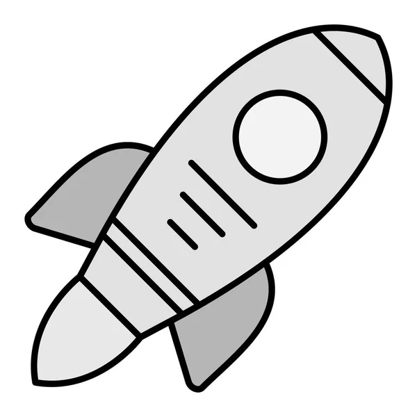 Roket Ikonu Web Için Uzay Gemisi Vektör Simgelerinin Basit Çizimi — Stok Vektör