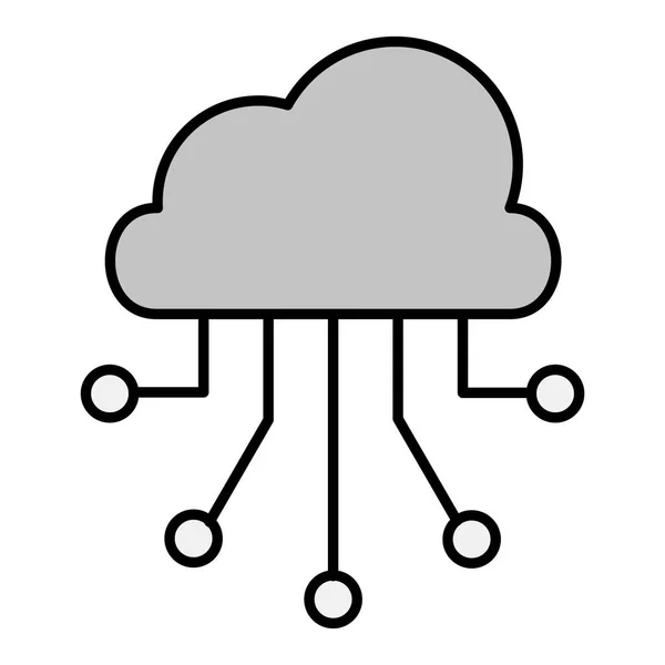 Przetwarzanie Chmurze Ikona Internetowa — Wektor stockowy