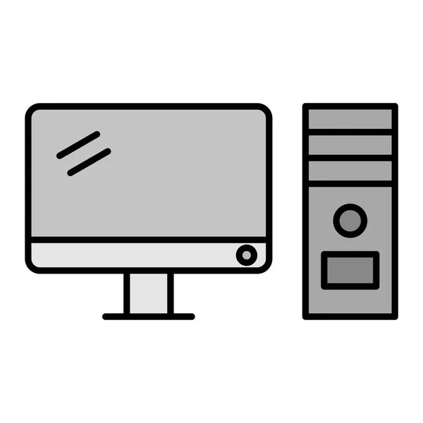 Иконка Компьютера Векторная Иллюстрация — стоковый вектор