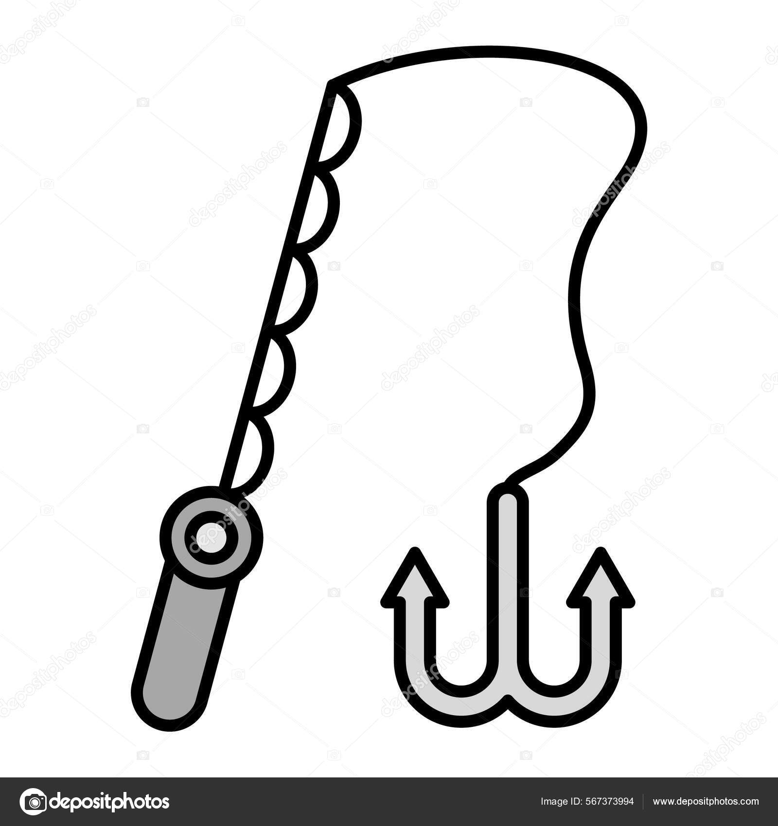 Fishing Rod Icon Outline Illustration Rope Vector Icons Web Stock