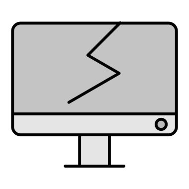 Bilgisayar monitörü simgesi. vektör illüstrasyonu