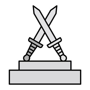 Müze Kılıç vektörü ince çizgi çizimi 