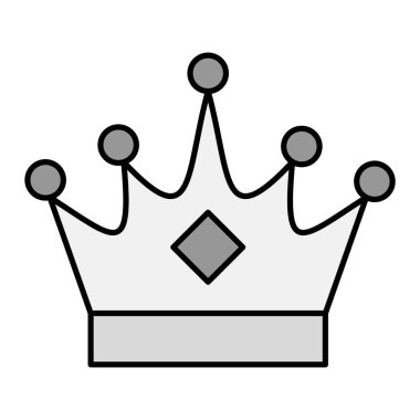 Taç ikonu. Web için kral vektör simgelerinin özet çizimi