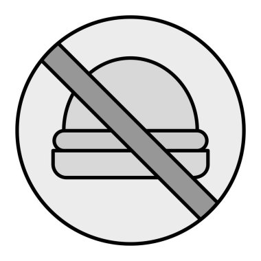 Yiyecek ikonu yok. Web için hamburger vektör sembolünün basit bir gösterimi