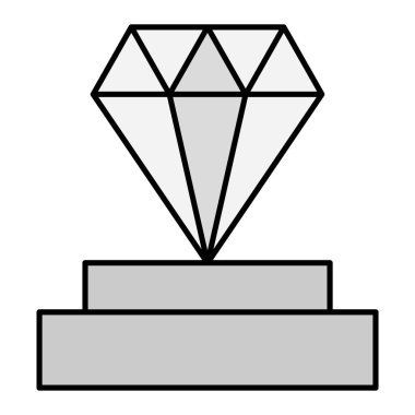 Elmas kutu simgesi. Web için hediye vektör simgelerinin özet çizimi