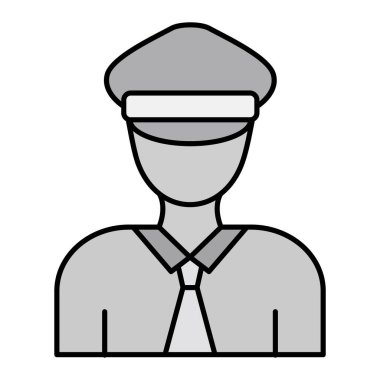 Güvenlik görevlisi ikonu. özet çizimi