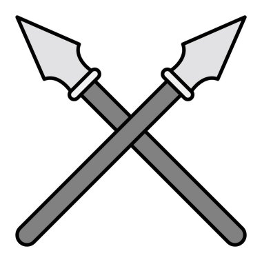 Çapraz mızraklar. simge vektör illüstrasyon tasarımı 
