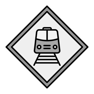 Tren Trafiği Modern ikon vektör illüstrasyonu