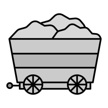 Mine Cart modern ikon vektör çizimi