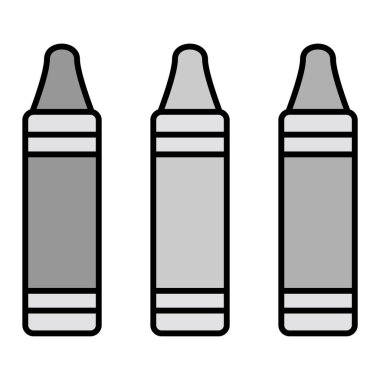 Beyaz arkaplanda boya kalemleri simgesinin vektör çizimi 