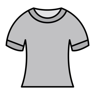 Tişört ikonu. Giysi vektör logosunun ana hatları.
