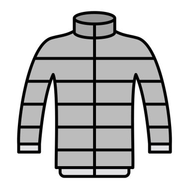 Kabarık ceket ikonu. Web için kıyafet vektör sembolünün basit bir illüstrasyonu