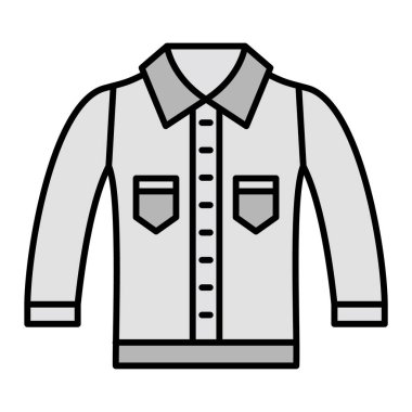 Kot Ceket ikonu. Web için kıyafet vektör sembolünün özet çizimi