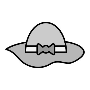  Bayan şapka ikonu. Web için plaj vektör simgelerinin özet çizimi