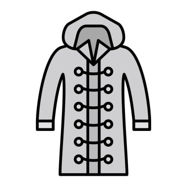 Duffle Coat ikonu. Web için kıyafet vektör simgelerinin özet çizimi