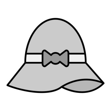 Pamela Şapka. Web için insan vektör simgelerinin özet çizimi 