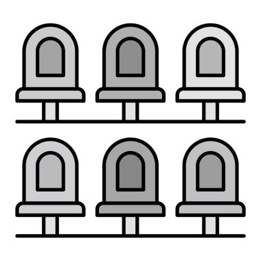 Stadyum oturma yeri modern ikon vektör illüstrasyonu