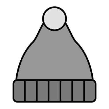 kış şapkası ikonu. ağ için örülmüş kapsül vektör simgelerinin özet çizimi