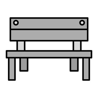 Takım Bench ikonu. Web için ahşap sandalye vektör simgelerinin özet çizimi