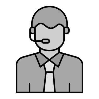 Yorumcu avatar karakter ikonu vektör illüstrasyon tasarımı 