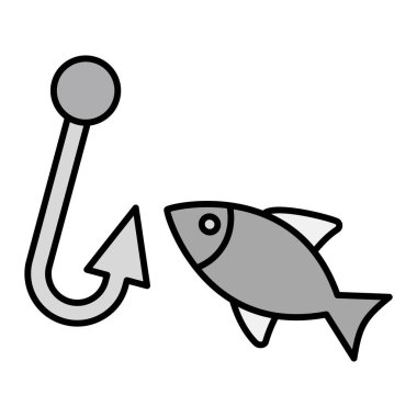 balık kancası ikon vektör çizimi tasarımı