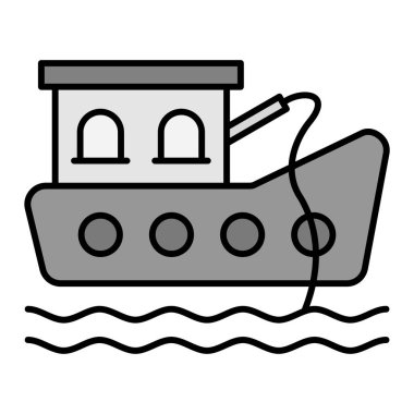  Balıkçılık Tekne simge vektör çizim