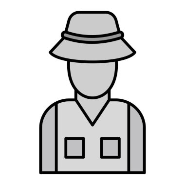 Balıkçı simgesi vektör çizimi tasarımı 