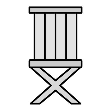  Katlanan Sandalye simgesi ince çizgi biçiminde.