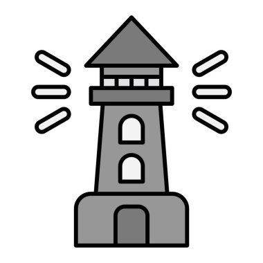 deniz feneri ikonu vektör illüstrasyonu 